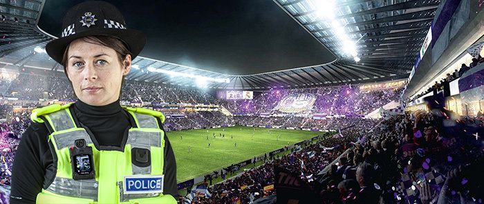 Police in stadium